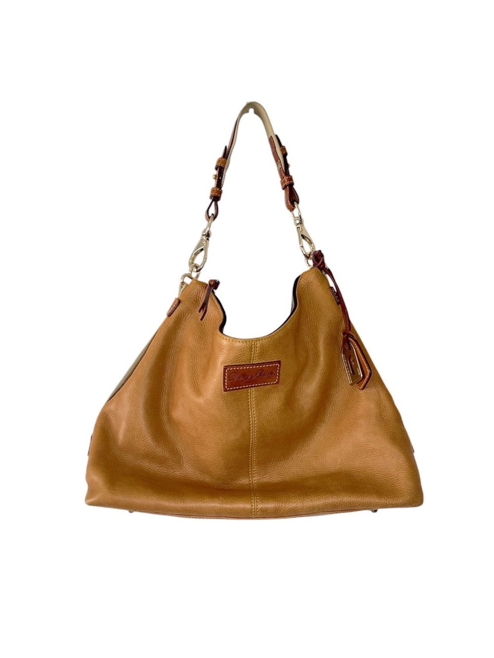 Vintage 90s Y2K Dooney and Bourke Tan Leather Hobo Tote Bag
